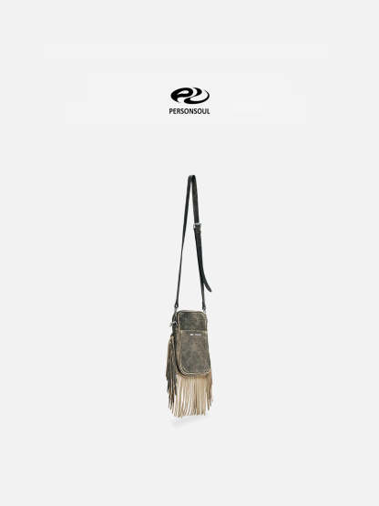Personsoul Fringe Leather Cell Phone Bag-IYAMIUIO