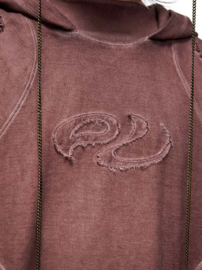 Deconstructed Hoodies with Gradient Wash-IYAMIUIO
