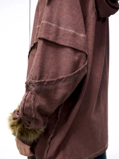 Deconstructed Hoodies with Gradient Wash-IYAMIUIO