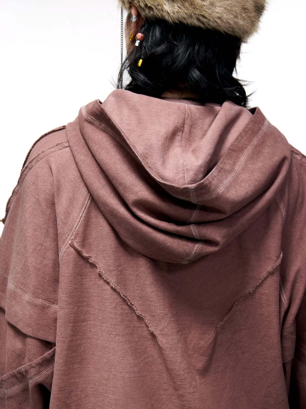 Deconstructed Hoodies with Gradient Wash-IYAMIUIO