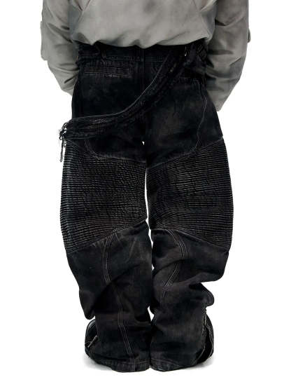 Temperature-Reactive Curved Jeans with Bag Set-IYAMIUIO