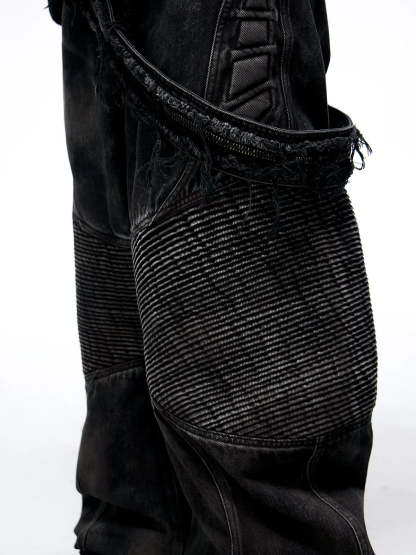 Temperature-Reactive Curved Jeans with Bag Set-IYAMIUIO