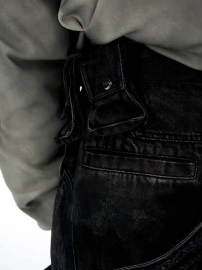 Temperature-Reactive Curved Jeans with Bag Set-IYAMIUIO