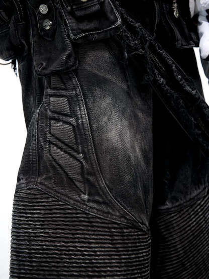 Temperature-Reactive Curved Jeans with Bag Set-IYAMIUIO