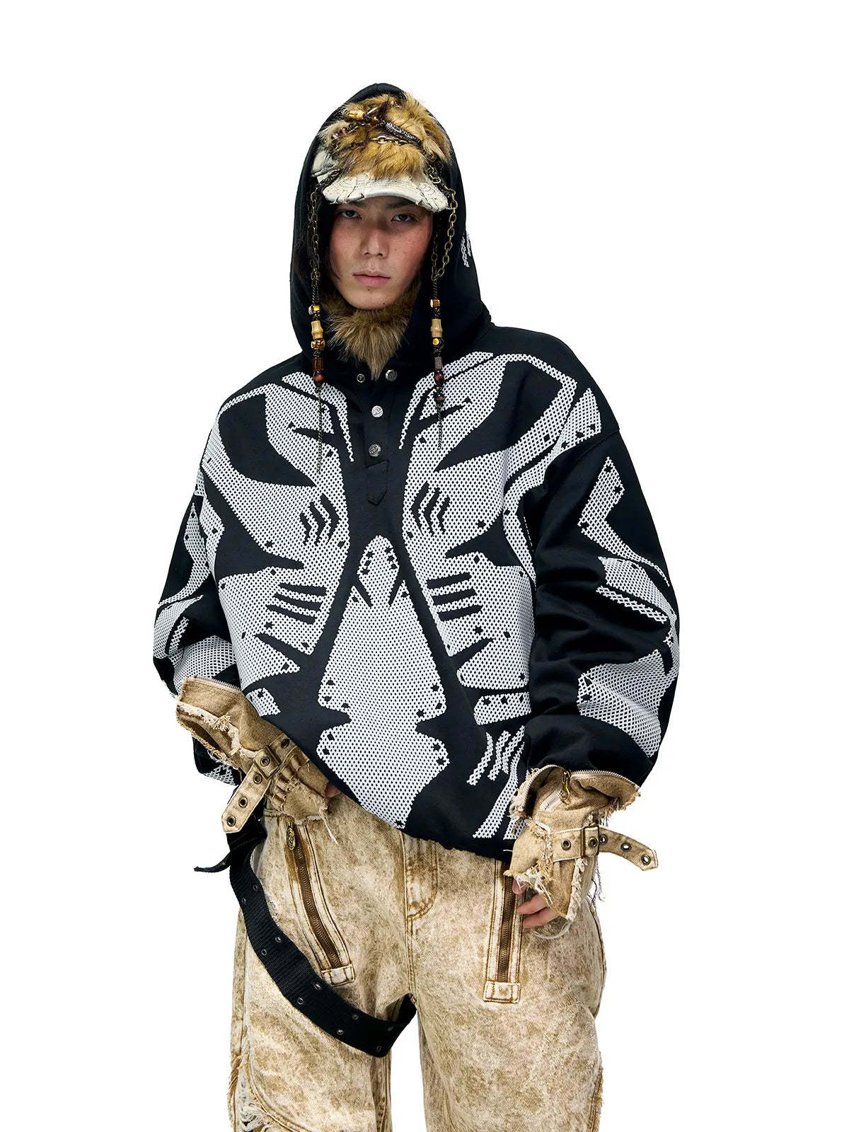 Reflective Armor Hoodie-IYAMIUIO