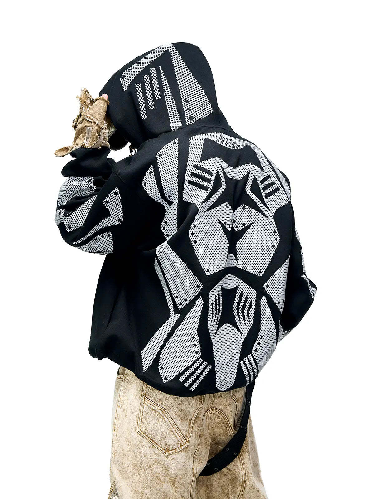 Reflective Armor Hoodie-IYAMIUIO