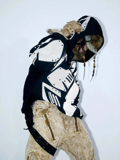 Reflective Armor Hoodie-IYAMIUIO