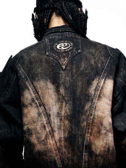 Dirty Wash Denim Jacket (only 60 pieces)-IYAMIUIO