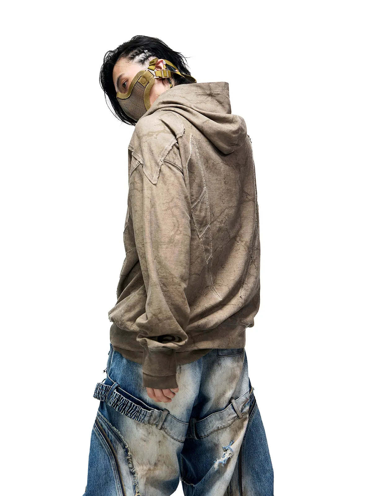 Vintage Sun Totem Distressed Hoodies-IYAMIUIO