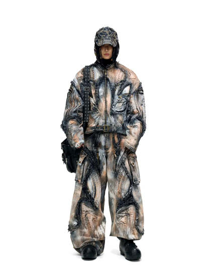 Graffiti Mud Wash Denim Jacket (only 60 pieces)-IYAMIUIO