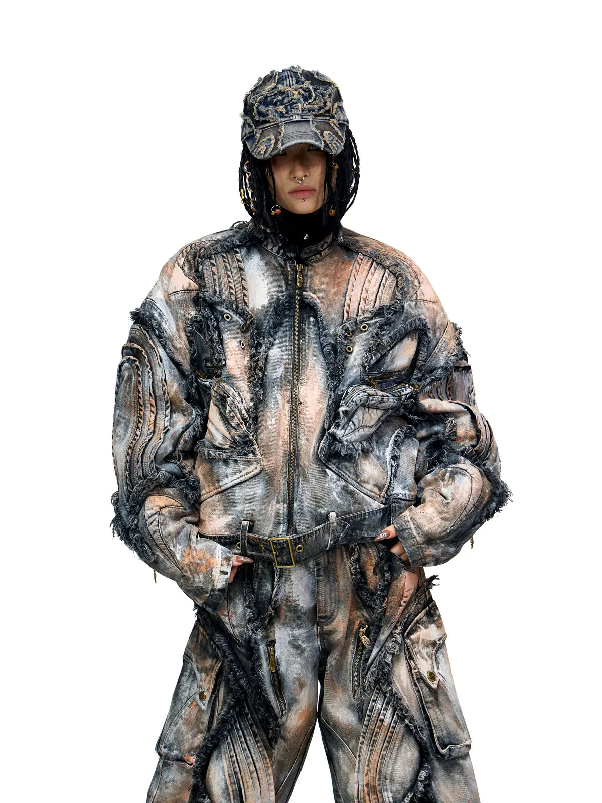 Graffiti Mud Wash Denim Jacket (only 60 pieces)-IYAMIUIO