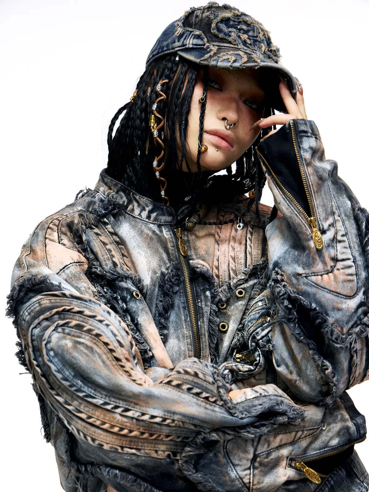 Graffiti Mud Wash Denim Jacket (only 60 pieces)-IYAMIUIO