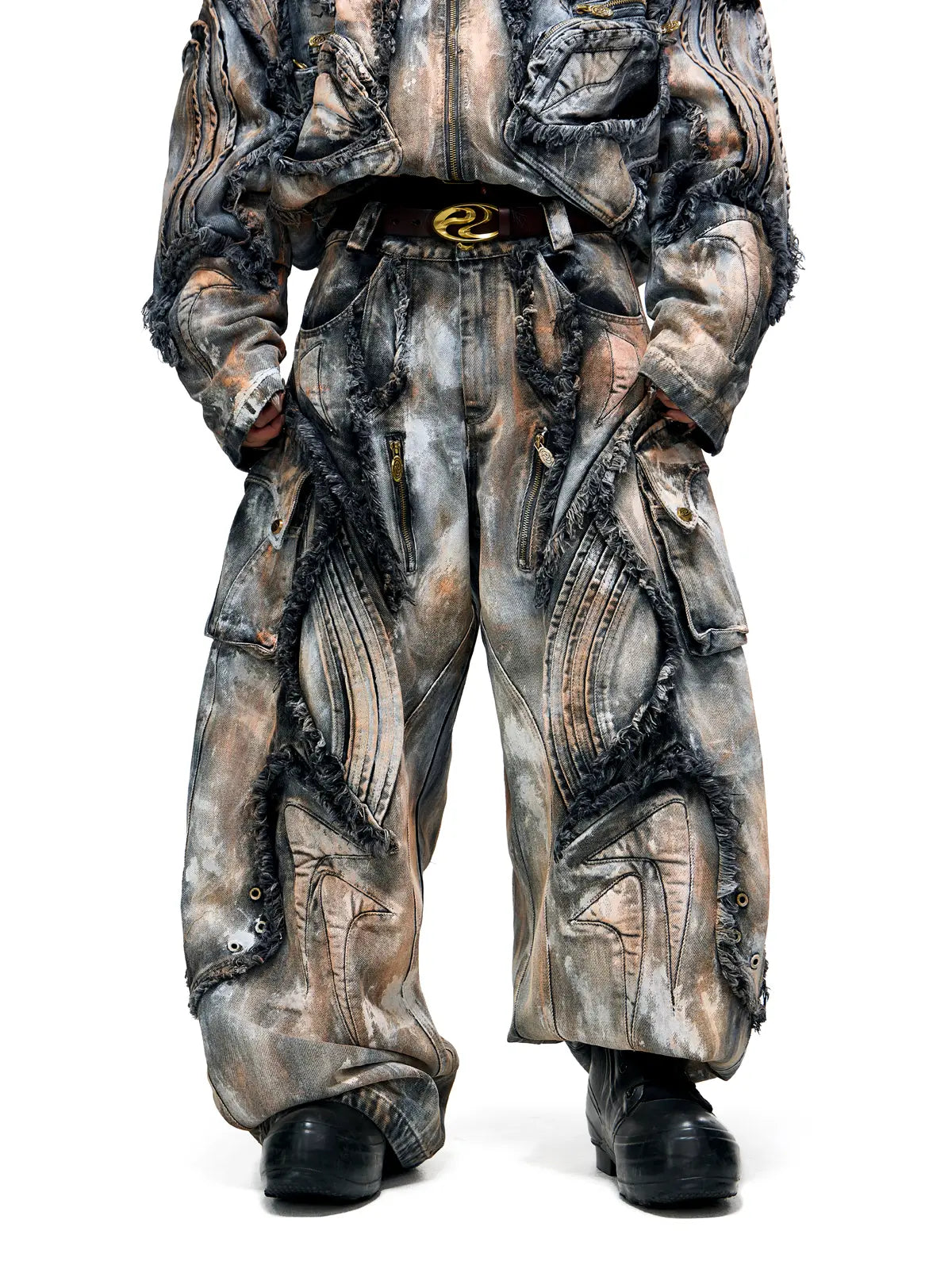 Graffiti Mud Wash Baggy Jeans (only 60 pieces)-IYAMIUIO