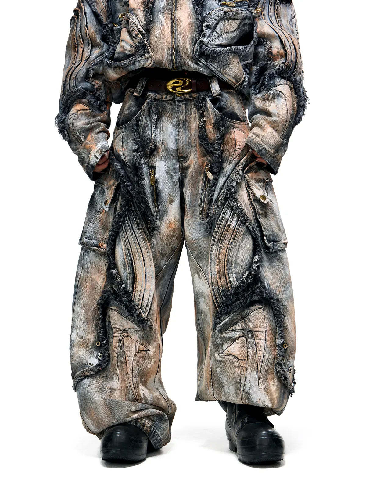 Graffiti Mud Wash Baggy Jeans (only 60 pieces)-IYAMIUIO