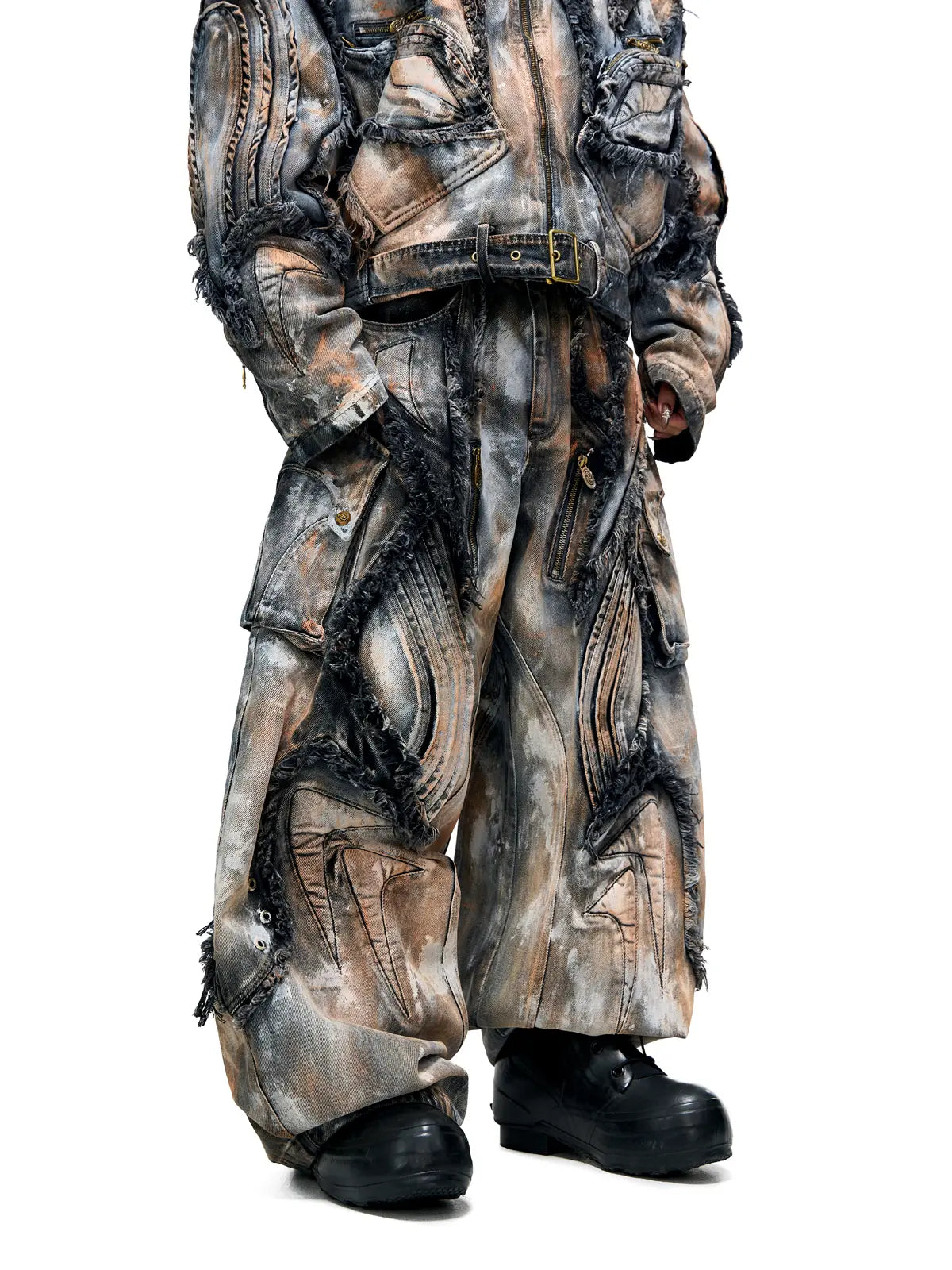 Graffiti Mud Wash Baggy Jeans (only 60 pieces)-IYAMIUIO