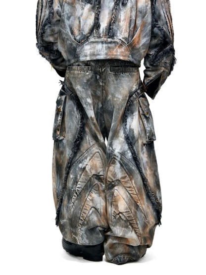 Graffiti Mud Wash Baggy Jeans (only 60 pieces)-IYAMIUIO