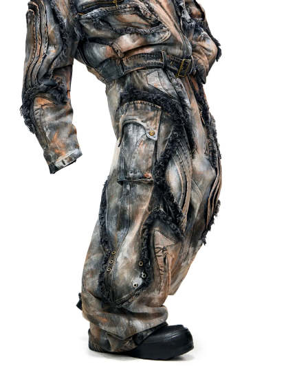 Graffiti Mud Wash Baggy Jeans (only 60 pieces)-IYAMIUIO