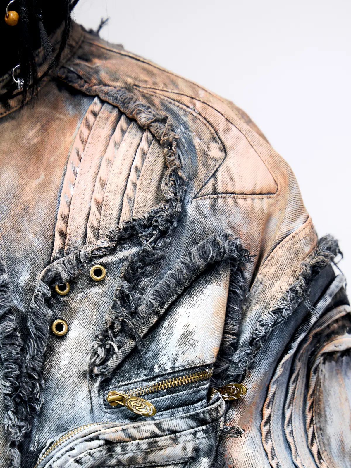 Graffiti Mud Wash Denim Jacket (only 60 pieces)-IYAMIUIO