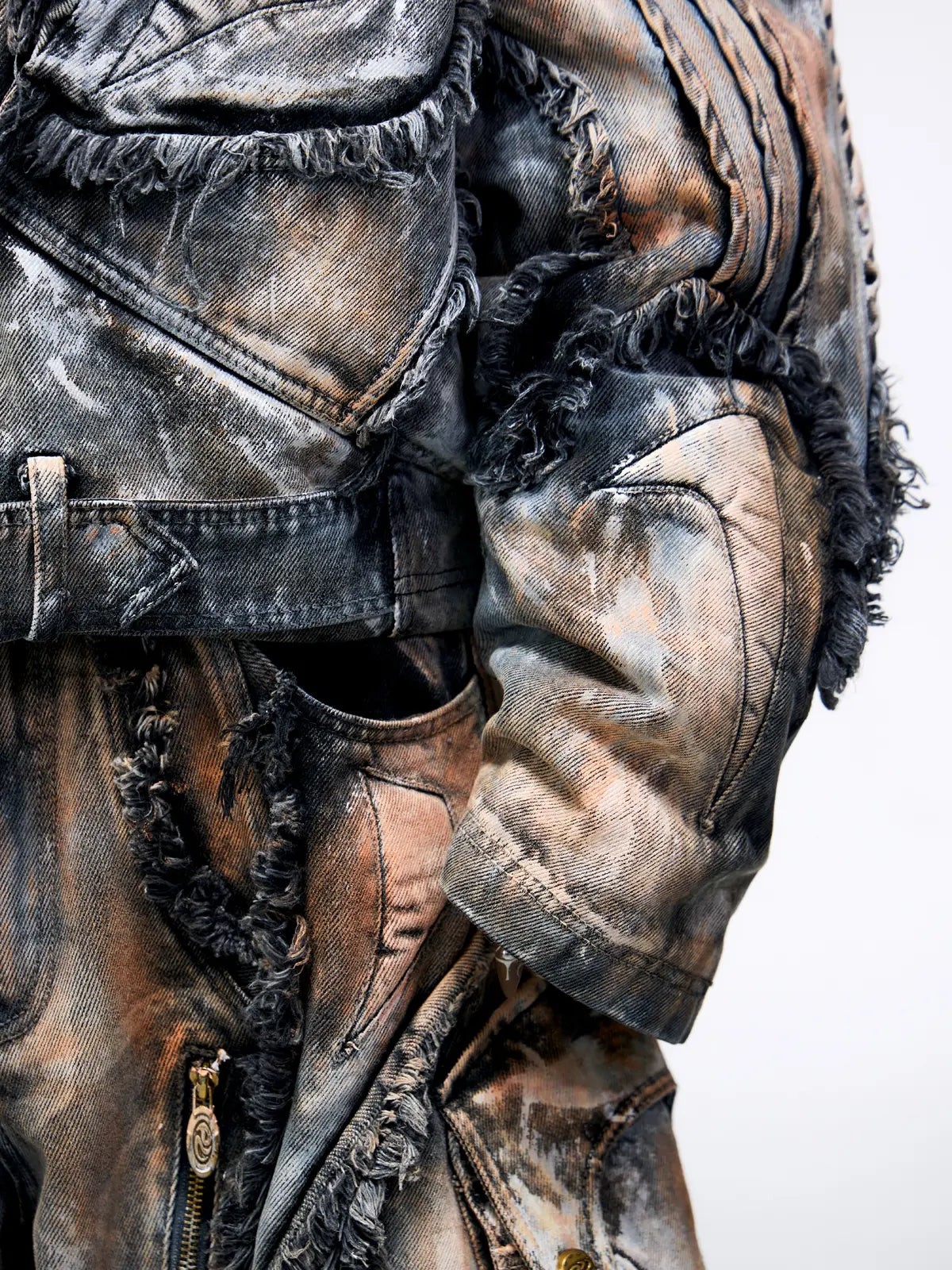 Graffiti Mud Wash Denim Jacket (only 60 pieces)-IYAMIUIO