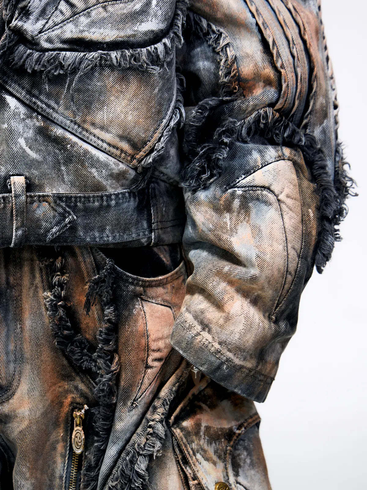 Graffiti Mud Wash Denim Jacket (only 60 pieces)-IYAMIUIO