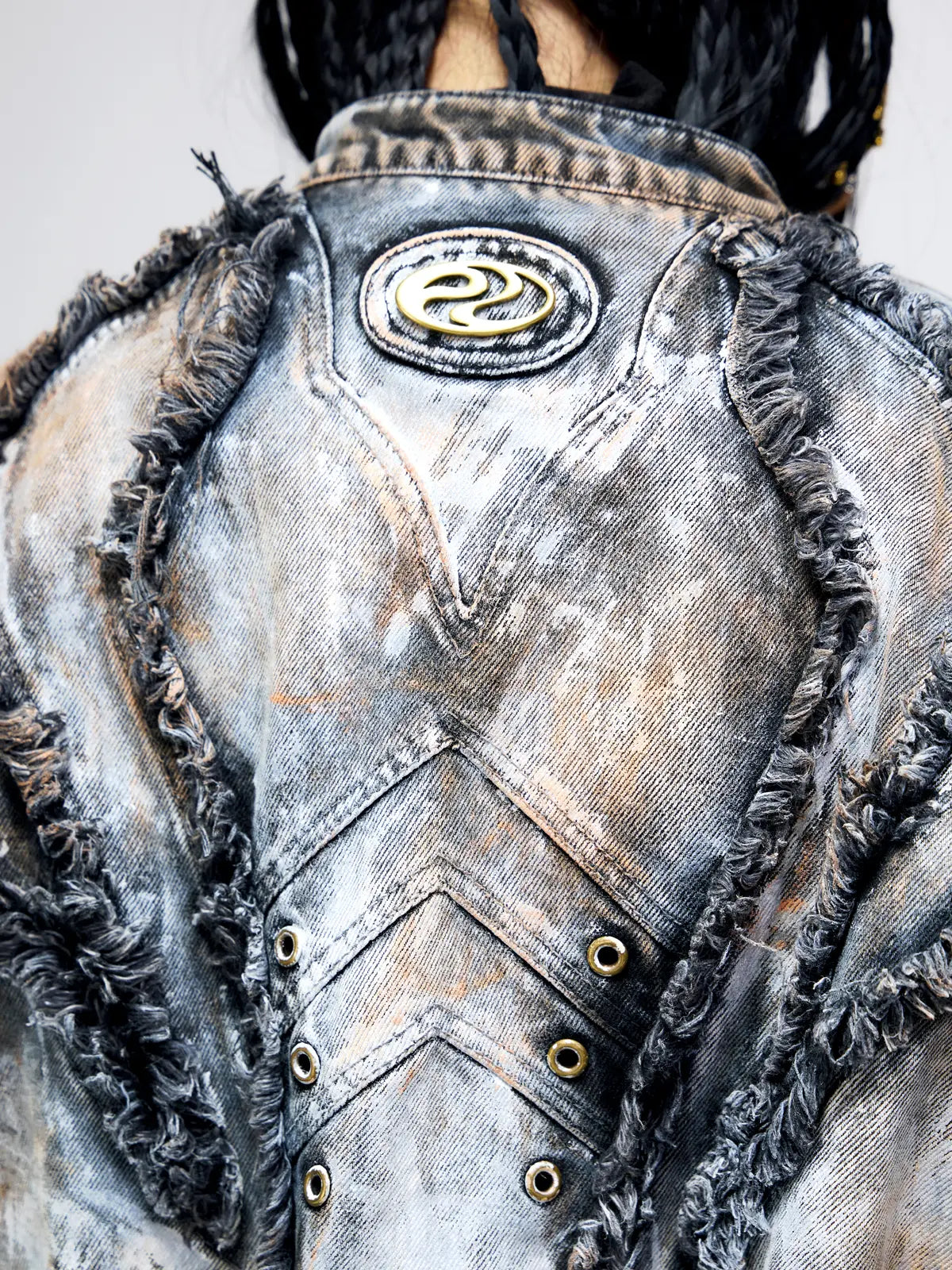 Graffiti Mud Wash Denim Jacket (only 60 pieces)-IYAMIUIO