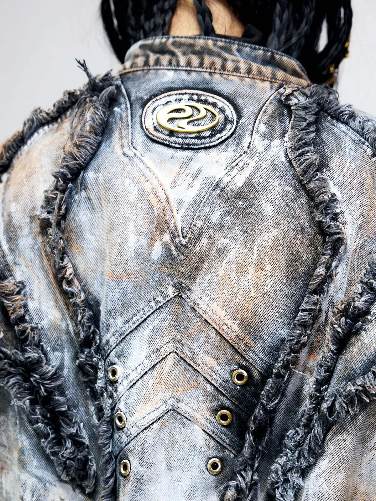 Graffiti Mud Wash Denim Jacket (only 60 pieces)-IYAMIUIO