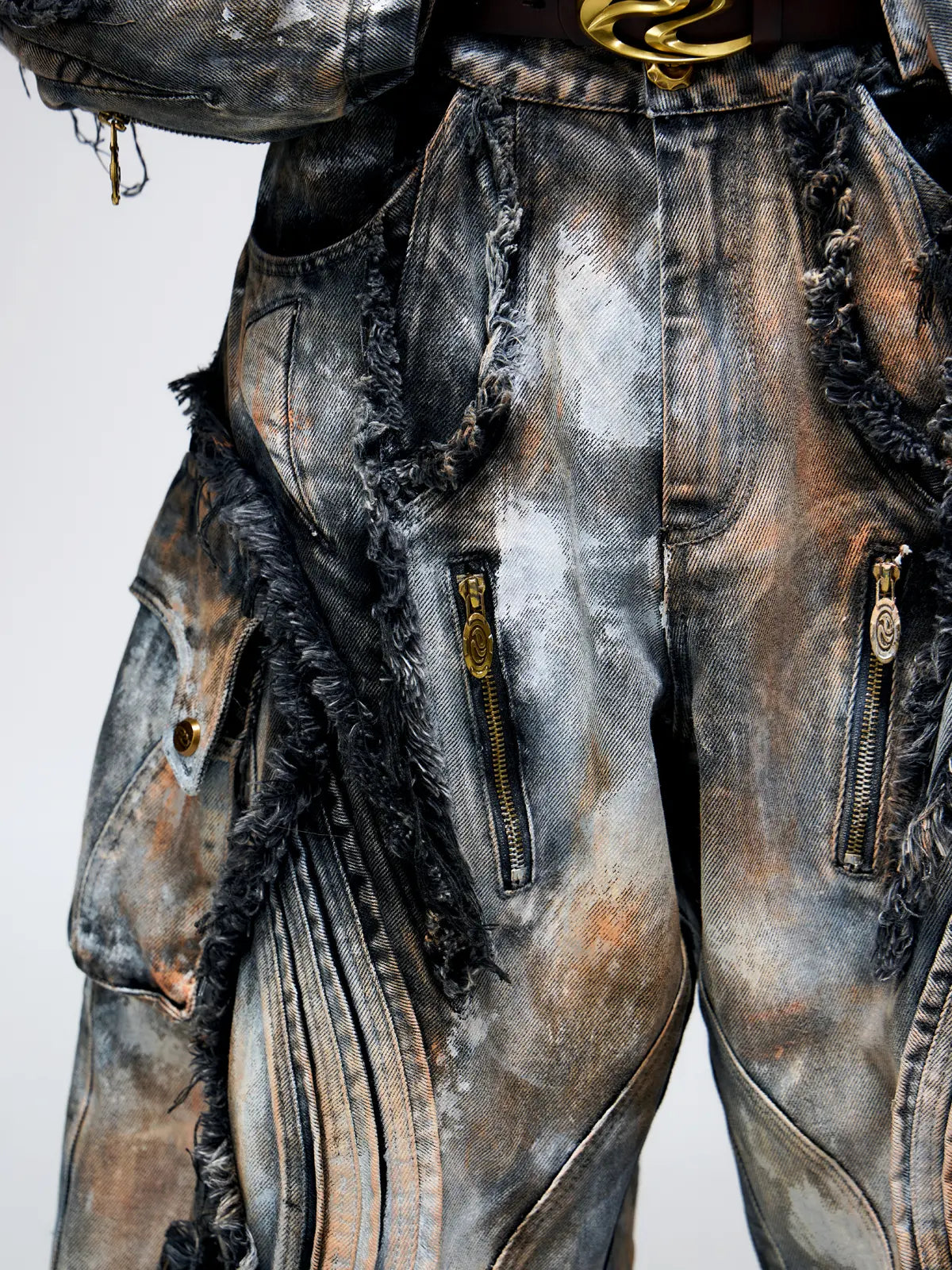 Graffiti Mud Wash Baggy Jeans (only 60 pieces)-IYAMIUIO