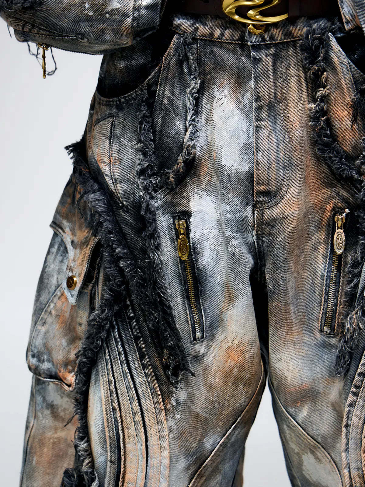 Graffiti Mud Wash Baggy Jeans (only 60 pieces)-IYAMIUIO