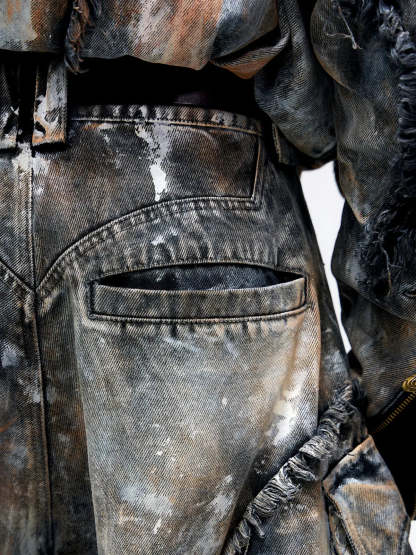 Graffiti Mud Wash Baggy Jeans (only 60 pieces)-IYAMIUIO