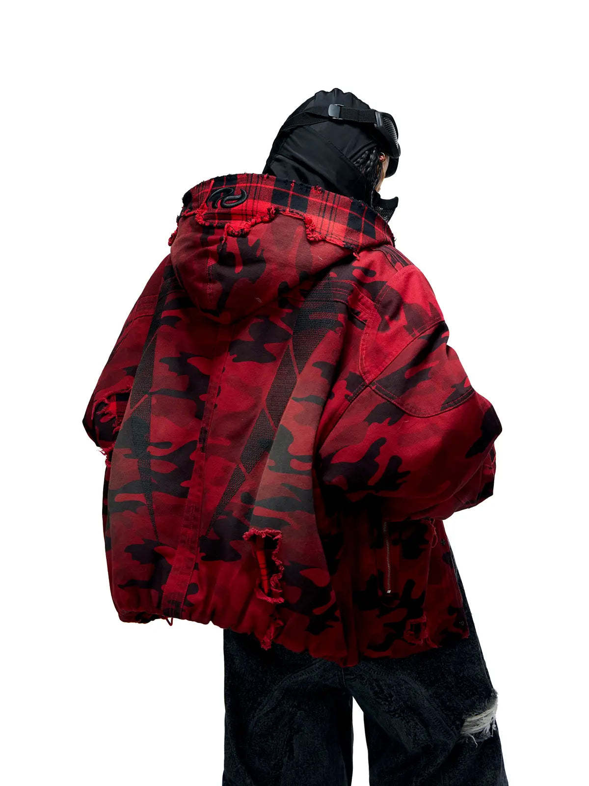 Red Camo Hoodie  Cotton Jacket-IYAMIUIO