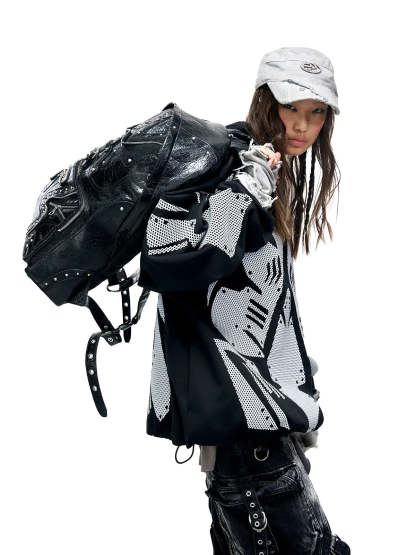 Reflective Armor Hoodie-IYAMIUIO