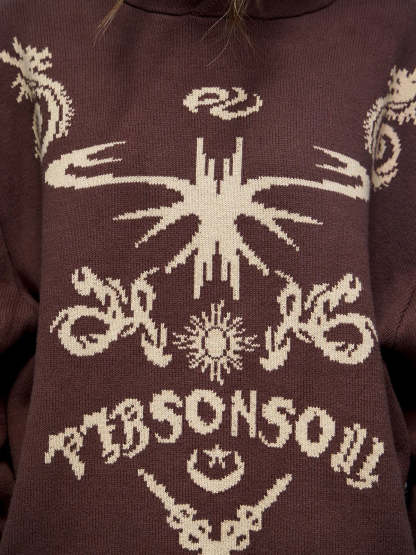 Totem Hoodie Sweater with Face Mask-IYAMIUIO