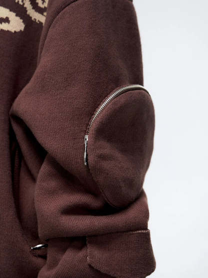 Totem Hoodie Sweater with Face Mask-IYAMIUIO