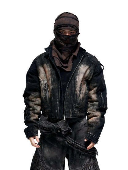 Dirty Wash Denim Jacket (only 60 pieces)-IYAMIUIO