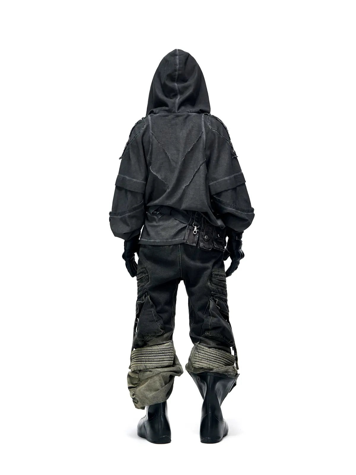 Deconstructed Hoodies with Gradient Wash-IYAMIUIO