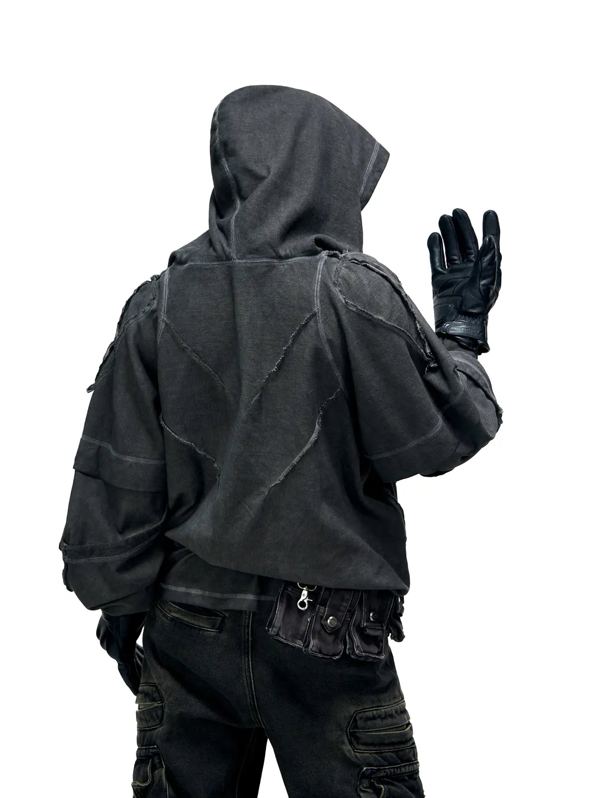 Deconstructed Hoodies with Gradient Wash-IYAMIUIO