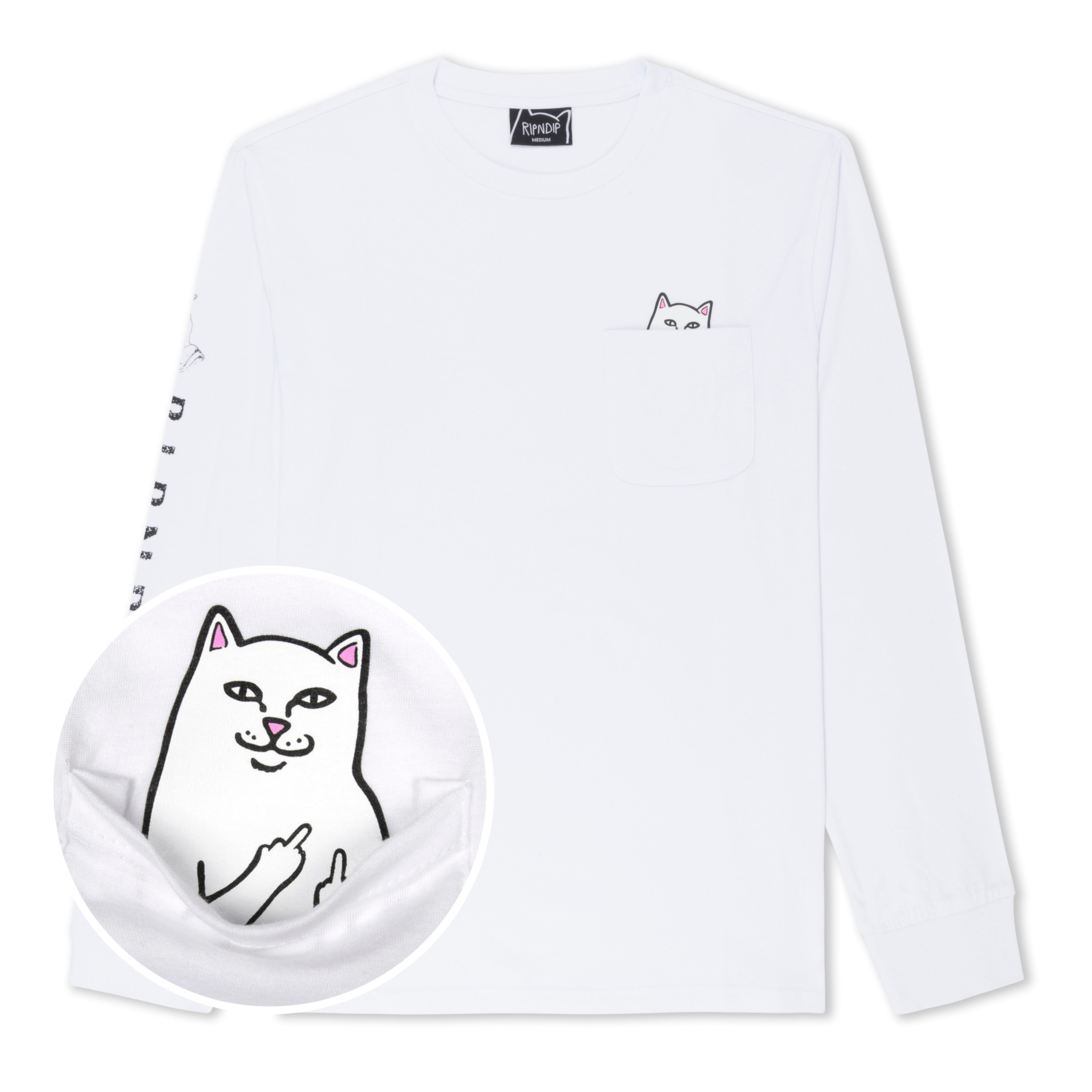 Lord Nermal L/S Pocket Tee (White)-IYAMIUIO