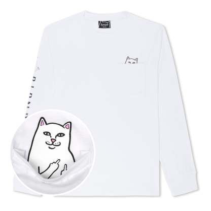 Lord Nermal L/S Pocket Tee (White)-IYAMIUIO