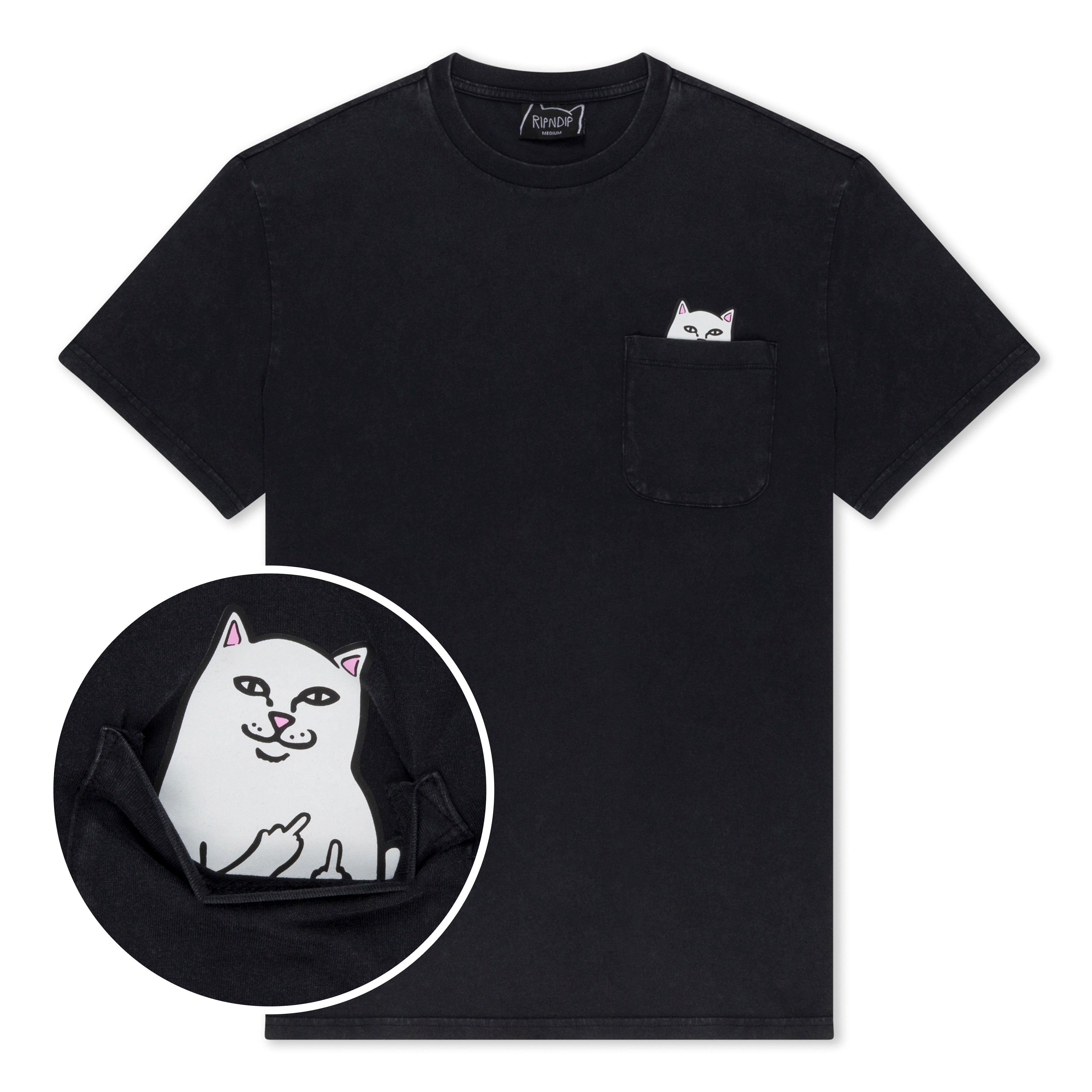 Lord Nermal Pocket tee (Black Mineral Wash)-IYAMIUIO
