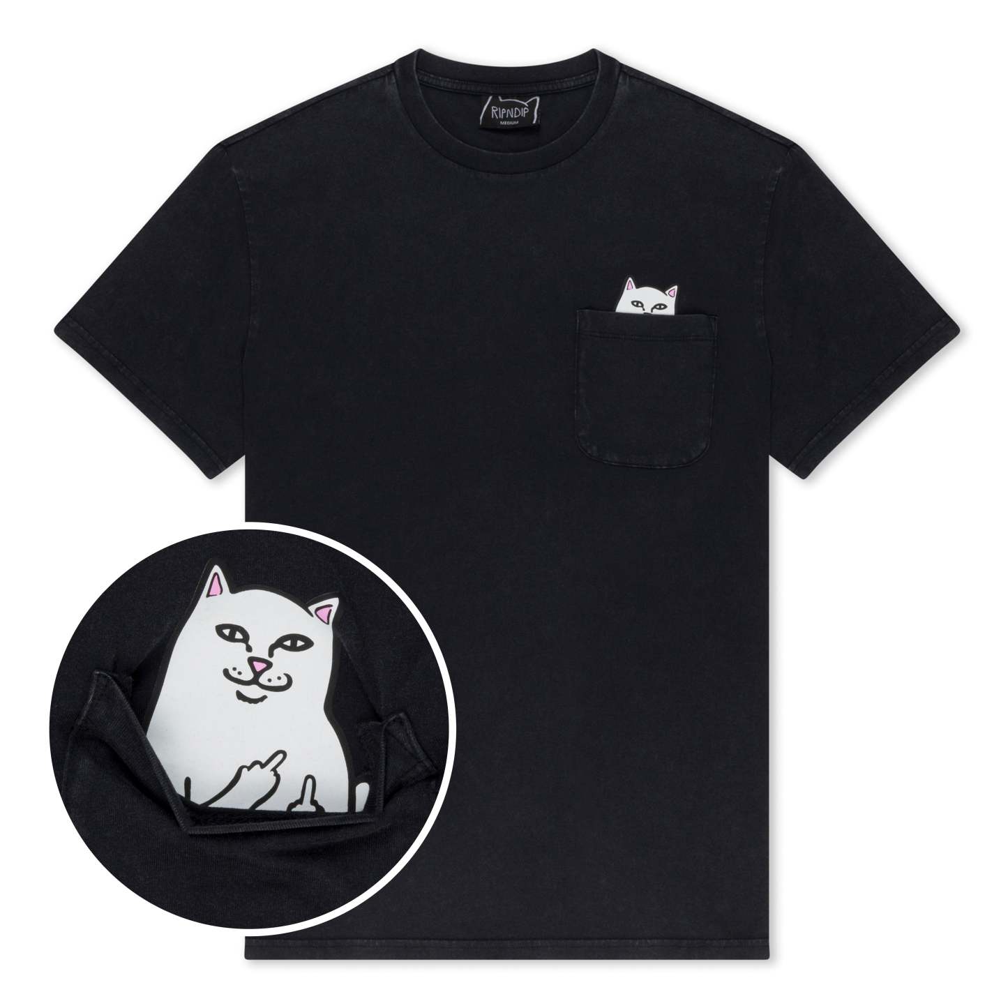Lord Nermal Pocket tee (Black Mineral Wash)-IYAMIUIO