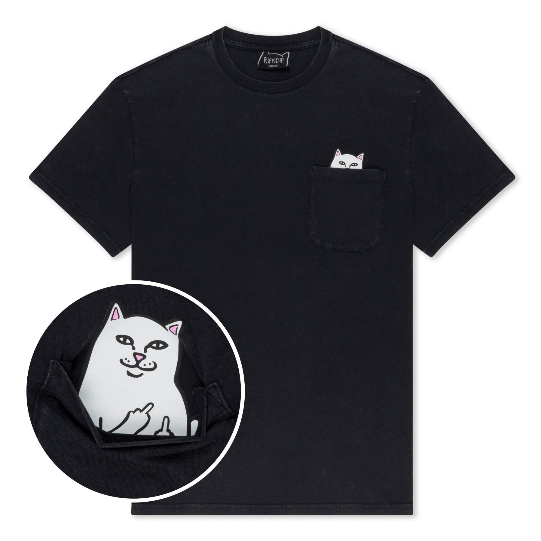 Lord Nermal Pocket tee (Black Mineral Wash)-IYAMIUIO