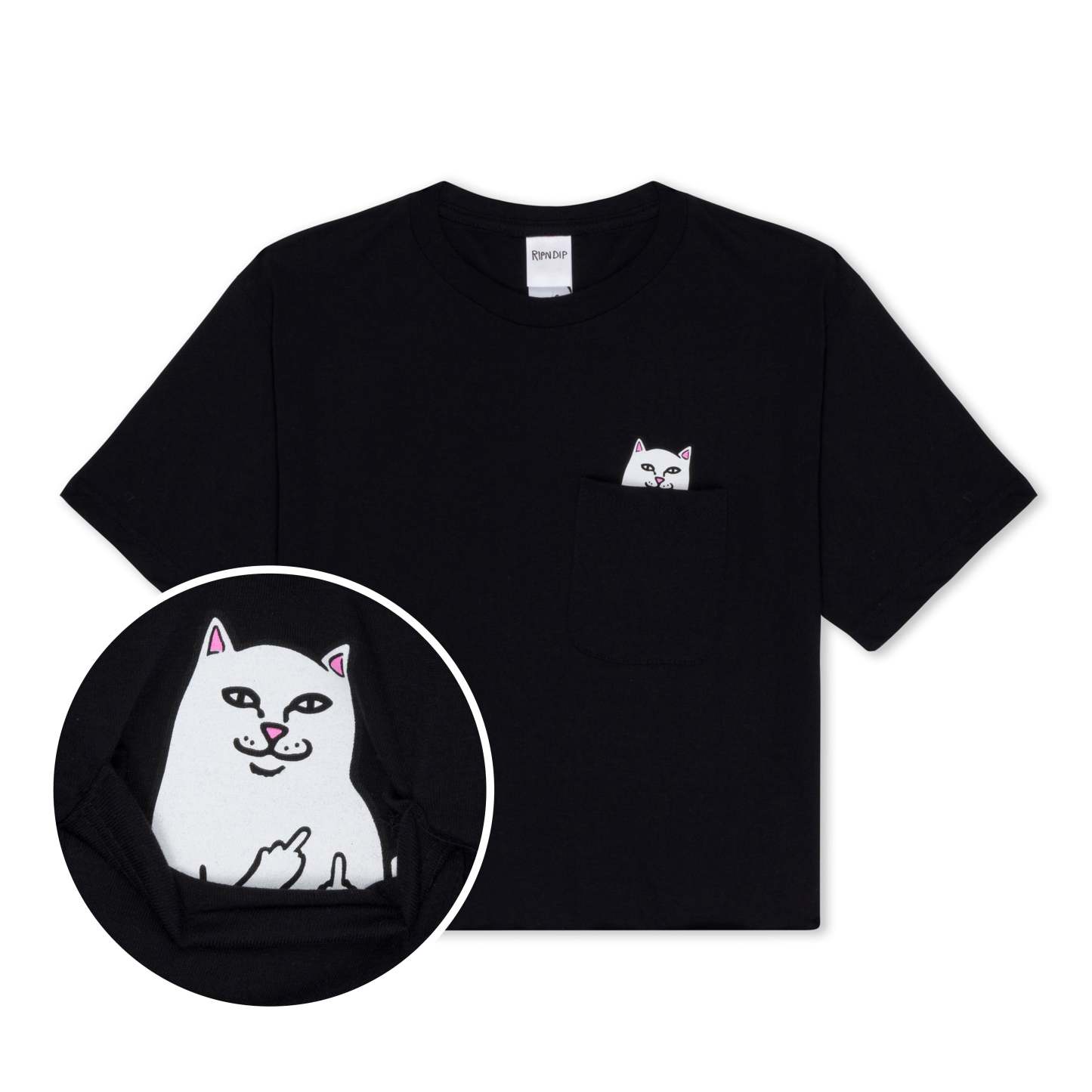 Lord Nermal Cropped Pocket Tee (Black)-IYAMIUIO