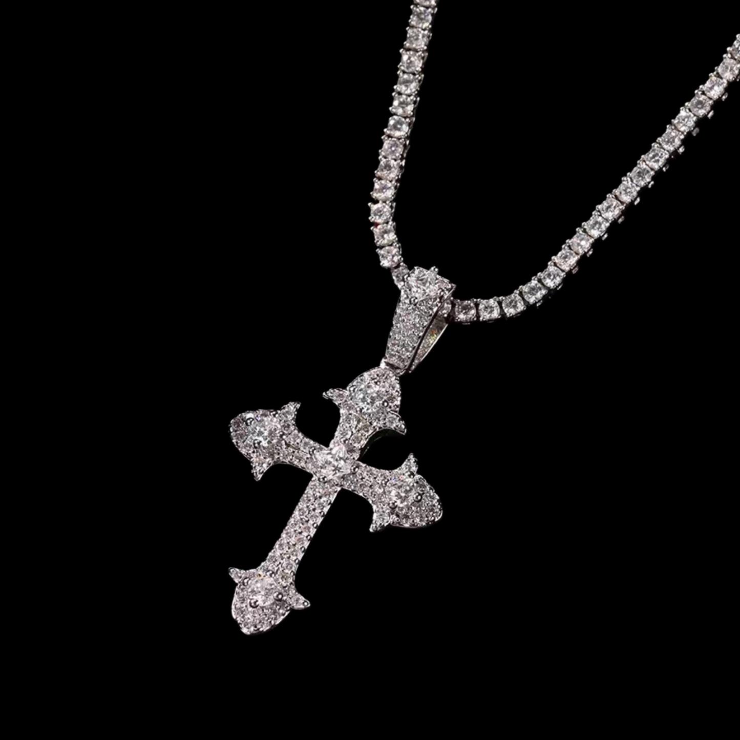 MICRO DIAMOND CROSS NECKLACE-IYAMIUIO