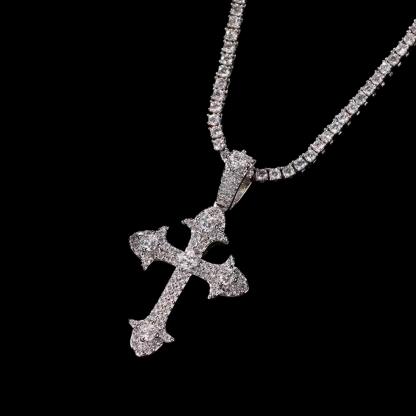 MICRO DIAMOND CROSS NECKLACE-IYAMIUIO