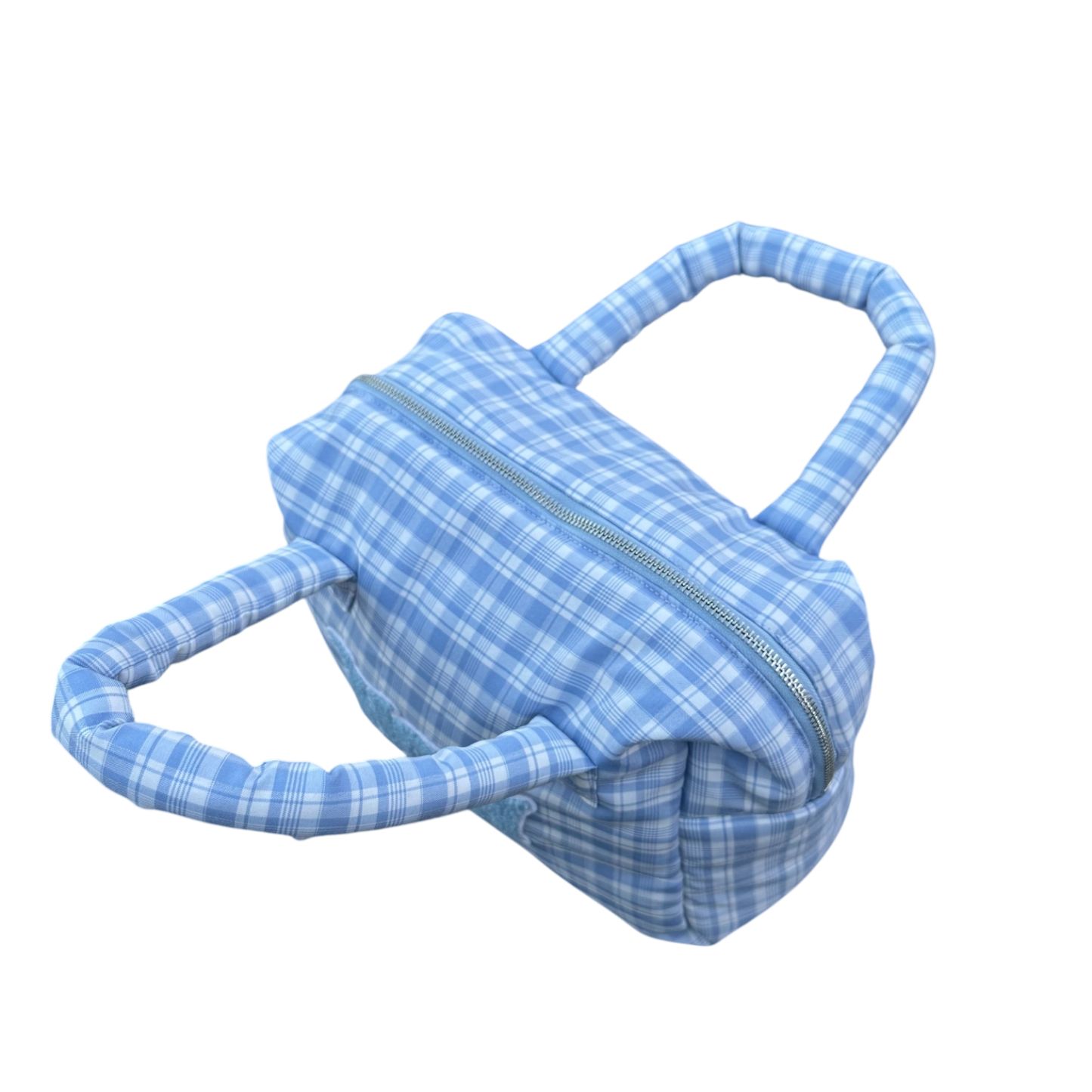 PUFFA HANDBAG (BLUE PLAID)-IYAMIUIO