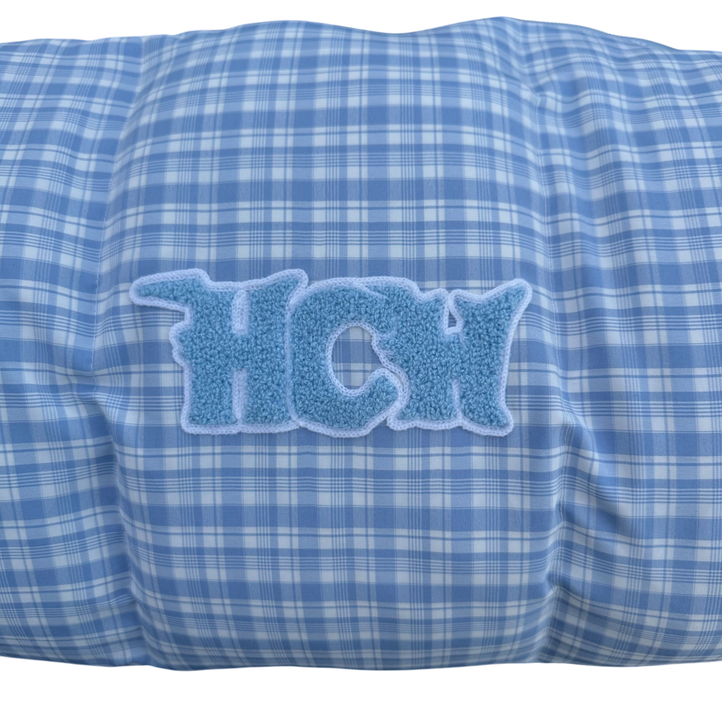 PUFFA DUFFLE BAG (BLUE PLAID)-IYAMIUIO