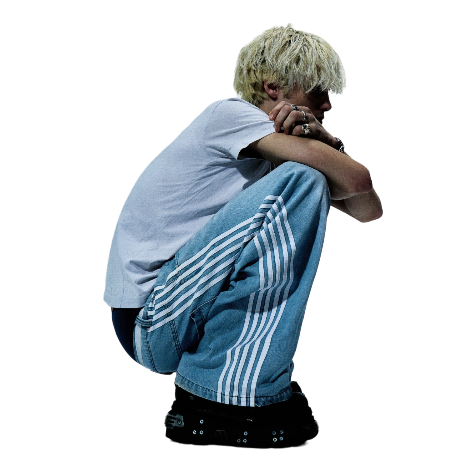 TRACK JEANS (BLUE)-IYAMIUIO