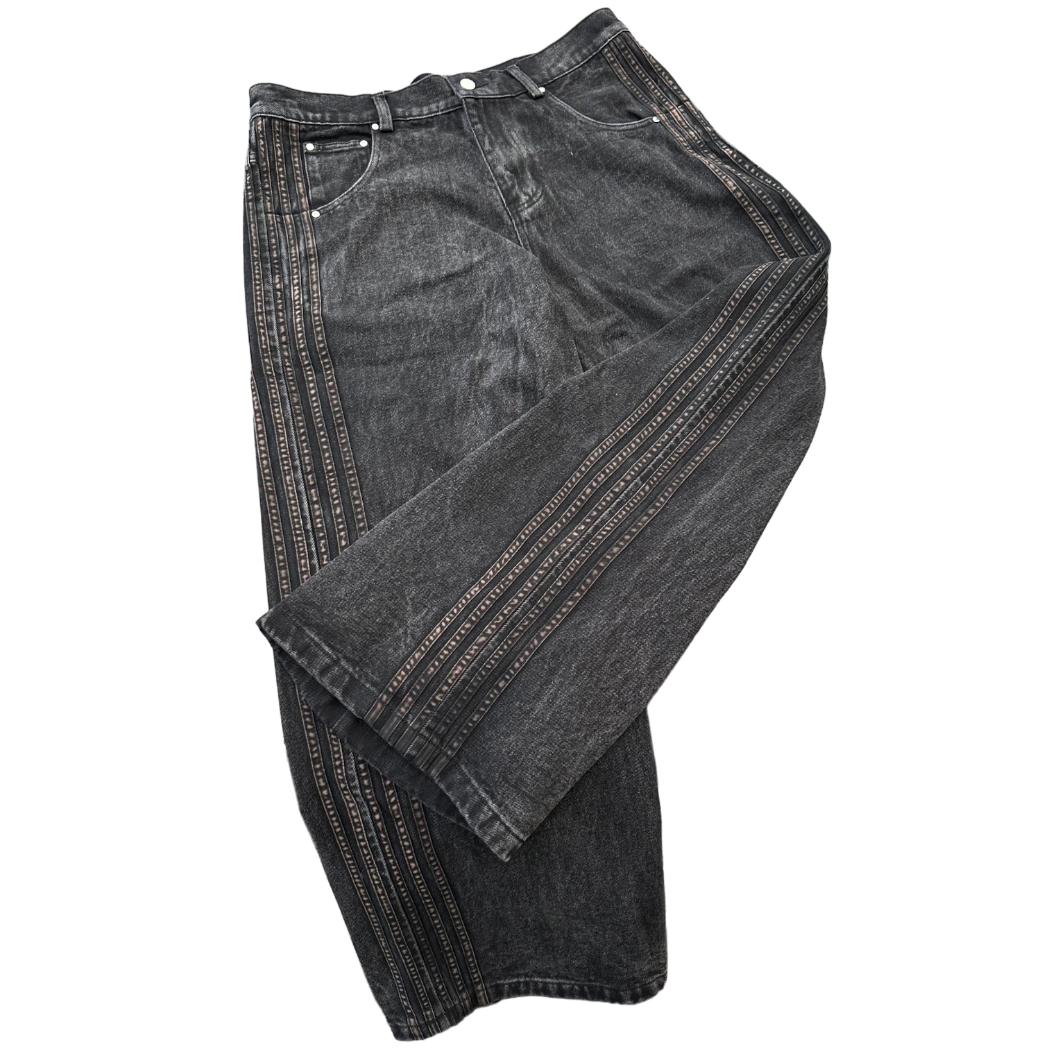 TRACK JEANS (BLACK/BLACK)-IYAMIUIO