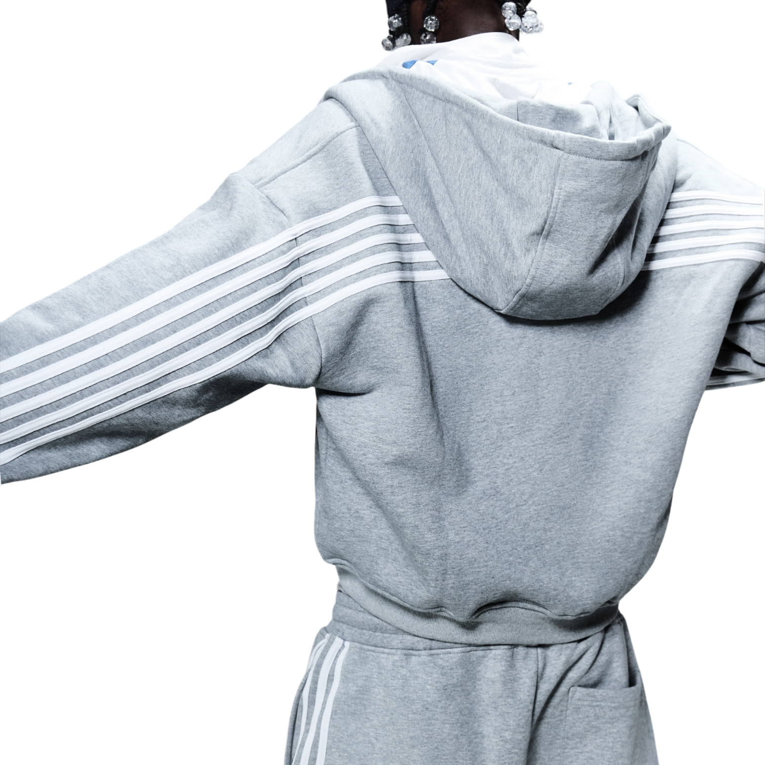 V2 SPIKE HOODIE (GREY/WHITE)-IYAMIUIO