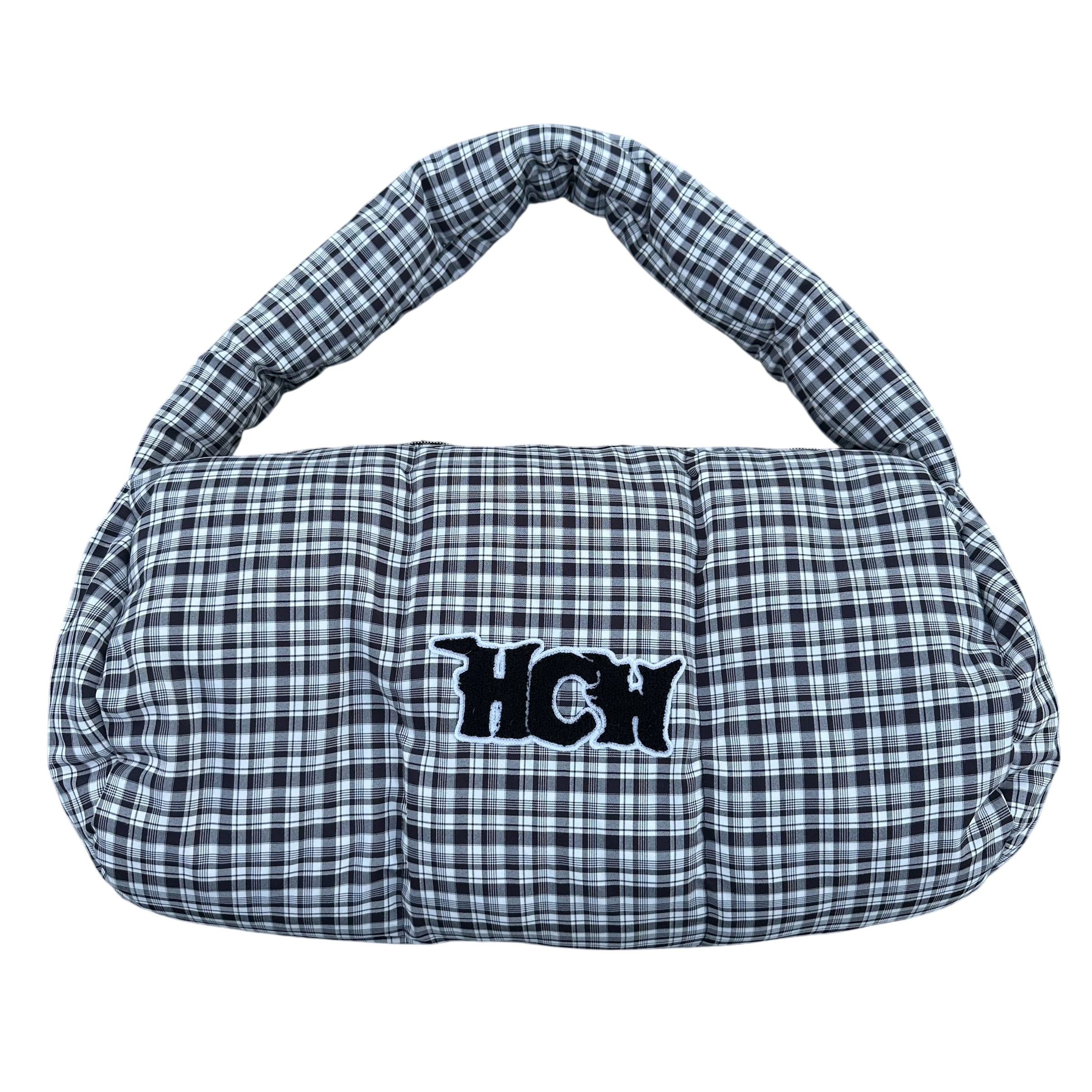 PUFFA DUFFLE (BLACK PLAID)-IYAMIUIO